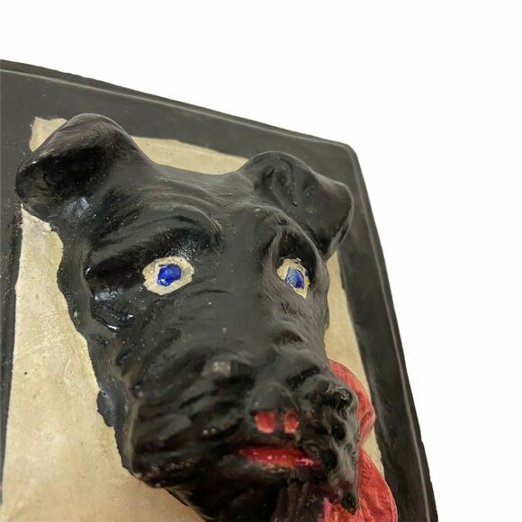 Scottie Dog Plaques Black Art Decor Wall Hanging 4.5" X 4" Set Of Three Vintage - Picture 5 of 13